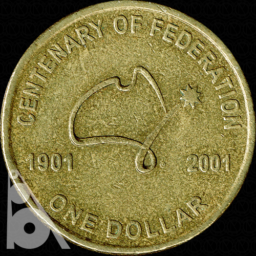 オーストラリア連邦成立100周年記念 1ドル アルミニウム青銅貨(2001年